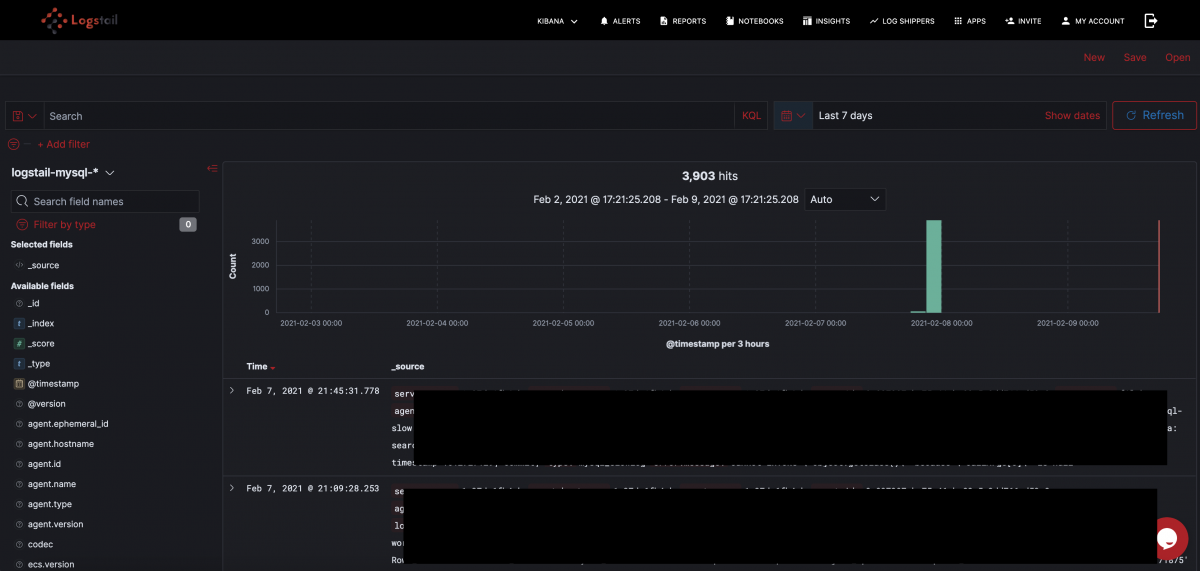 How to analyze MySQL logs with ELK Stack and Logstail.com | Logstail